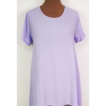 Kerek nyakú, rövid ujjú, lefelé bővűlő, halvány lila színű, muszlin felső 2XL/4XL
