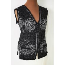 Gépi kötött, mintás mellény L/XL