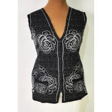 Gépi kötött, mintás mellény L/XL