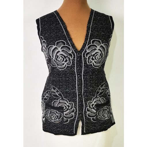 Gépi kötött, mintás mellény L/XL