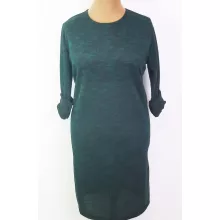 Kerek nyakú, hosszú ujjú, sötétzöld-fekete színű, cirmos mintás, pamutos anyagú ruha, ajándék sállal XL/2XL