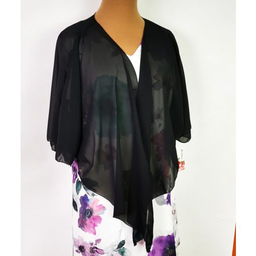 Aszimmetrikus aljú, muszlin  anyagú, elől megköthető, nyitott  perelin 