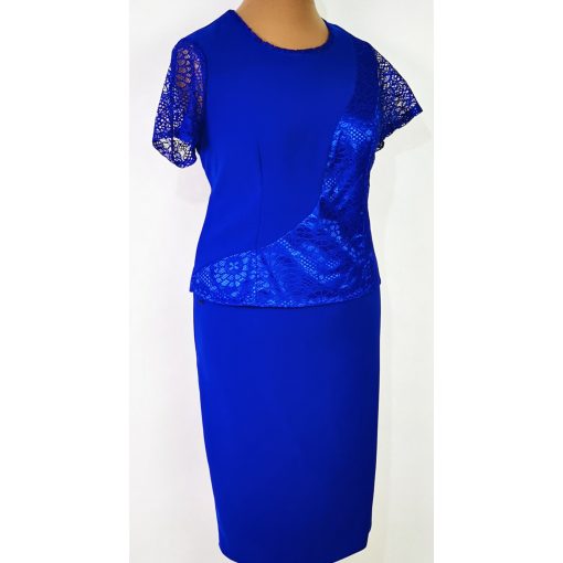 Királykék színű, három részes alkalmi kosztüm 42-52