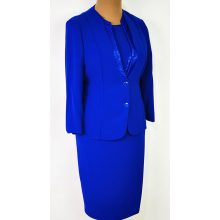 Királykék színű, három részes alkalmi kosztüm 42-52