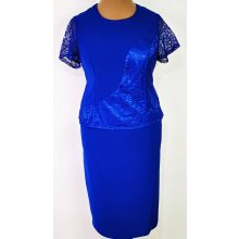 Királykék színű, három részes alkalmi kosztüm 42-52