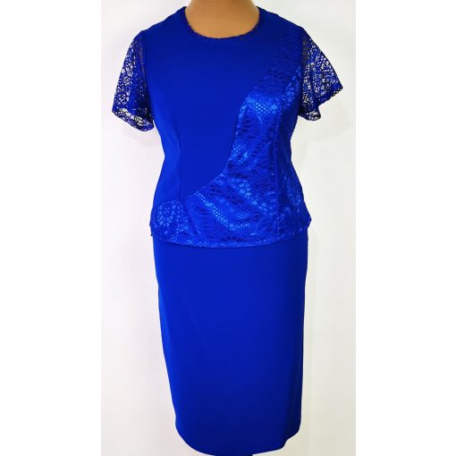 Királykék színű, három részes alkalmi kosztüm 42-52