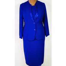 Királykék színű, három részes alkalmi kosztüm 42-52