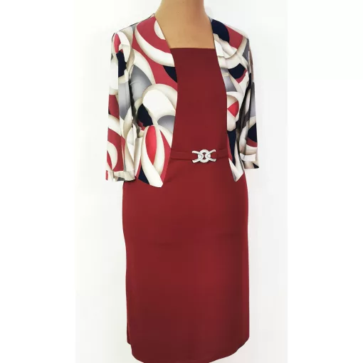 Deréknál díszcsatos ruha 46-52