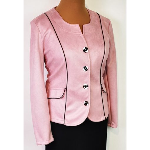 Rózsaszín színű, kellemes bársonyos anyagú  alkalmi blézer 44-50