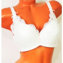 Vékony szivacs betétes, merevítős, csipke díszítéses melltartó 80 D- 105 F