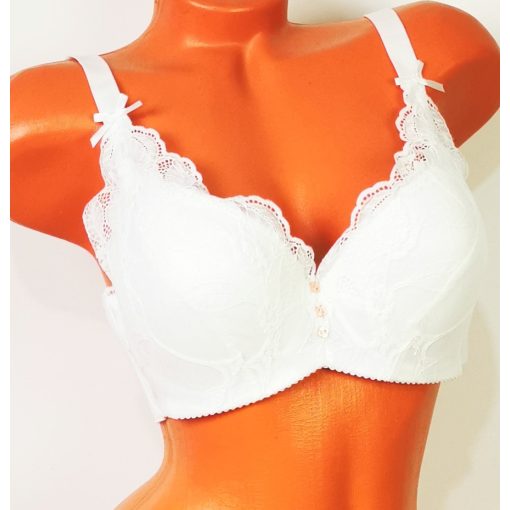 Vékony szivacs betétes, merevítős, csipke díszítéses melltartó 80 D- 105 F