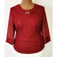   Babagalléros, anyagában mintás, nyaknál díszített, alkalmi felső L-4XL