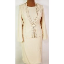 Bézs alapszínű, három részes alkalmi kosztüm 42-52