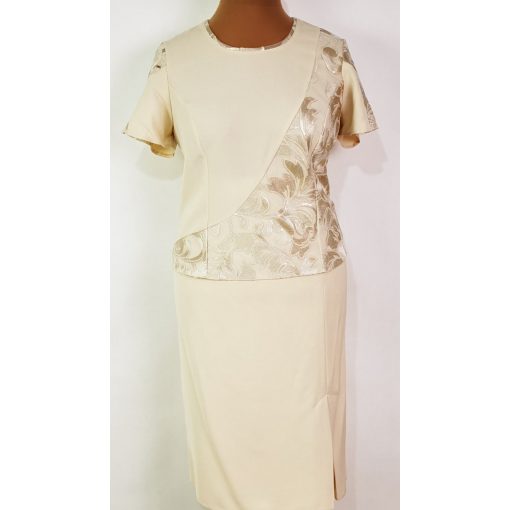 Bézs alapszínű, három részes alkalmi kosztüm 42-52