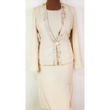 Bézs alapszínű, három részes alkalmi kosztüm 42-52