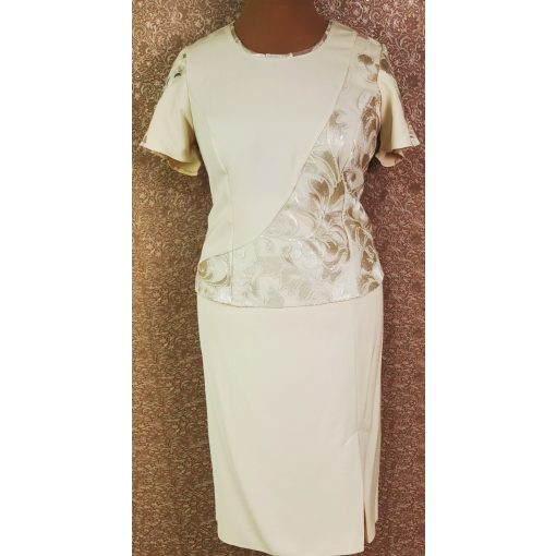 Bézs alapszínű, három részes alkalmi kosztüm 42-52