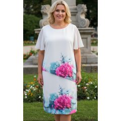 Nagyon szép, muszlin rátétes, alkalmi ruha 44-56