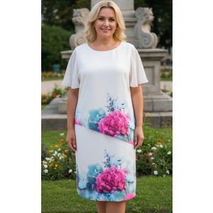 Nagyon szép, muszlin rátétes, alkalmi ruha 44-56