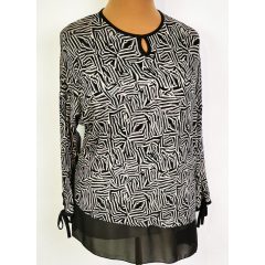   Leopárd mintás, alsó részén muszlin rátétes, pamutos anyagú felső 42-52