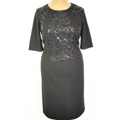   Enyhén csillogó betéttel díszített, selymes anyagú, alkalmi ruha 44-54