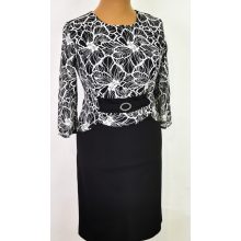 Csipke rátétes, díszcsatos ruha 44-54