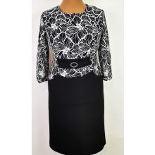 Csipke rátétes, díszcsatos ruha 44-54