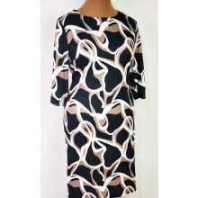 Fehér-barna-fekete színű mintával díszített ruha 42-52