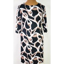 Fehér-barna-fekete színű mintával díszített ruha 42-52