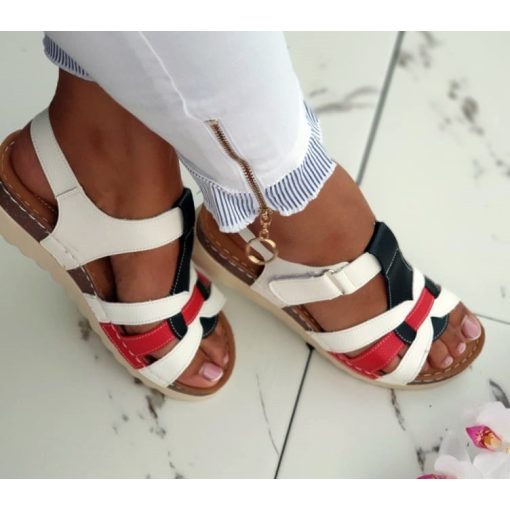 Trikolór színű,  tépőzáras , "emlékező" talpú szandál 36-41