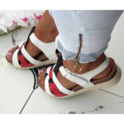 Trikolór színű,  tépőzáras , "emlékező" talpú szandál 36-41