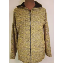 Cipzáras,  zsebes, cirmos mintás, pamutos anyagú kabátka 2XL-4XL