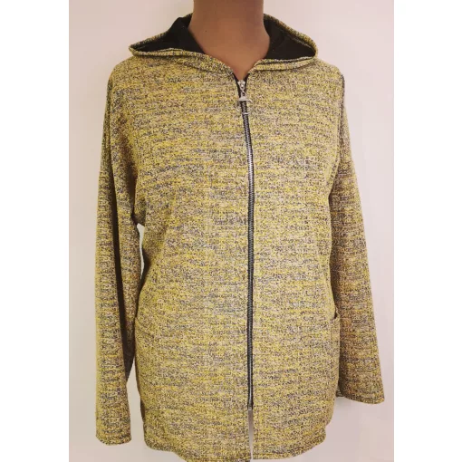 Cipzáras,  zsebes, cirmos mintás, pamutos anyagú kabátka 2XL-4XL