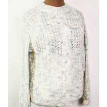 Gépi kötött, hosszú ujjú, kerek nyakú, anyagában mintás, puha anyagú pulóver XL/2XL