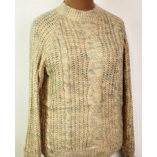 Gépi kötött, hosszú ujjú, kerek nyakú, anyagában mintás, puha anyagú pulóver XL/2XL