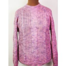 Gépi kötött, hosszú ujjú, kerek nyakú, anyagában mintás, puha anyagú pulóver XL/2XL