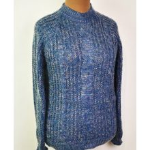 Gépi kötött, hosszú ujjú, kerek nyakú, anyagában mintás, puha anyagú pulóver XL/2XL