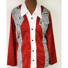 Fehér betétes, karcsúsított felső M-3XL