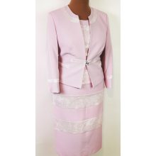 Nagyon szép, rózsaszín-fehér színű, két részes alkalmi kosztüm 44-54