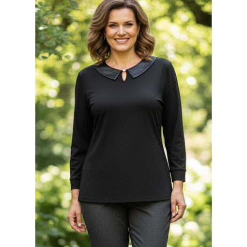 Nyaknál díszített alkalmi felső 44-54