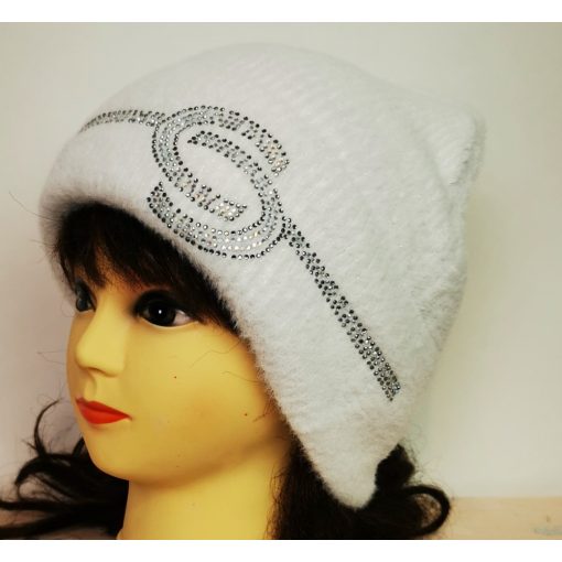 Pihe-puha, gépi kötött, enyhén csillogó mintával díszített sapka