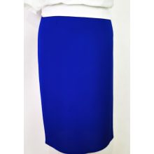 Királykék színű, selyembéléses, egyenes formájú, hátul gombos, cipzáras alkalmi szoknya 42-56