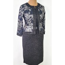 Elől virág mintás, díszcsatos ruha 42-56