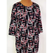 Sötétkék alapon fehér mályva színű mintás, kellemes, rugalmas,selymes anyagú tunika L-3XL