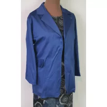 Kihajtós nyakú, hosszú ujjú, álzsebes, szövet anyagú, nyitott blézer 3XL/4XL
