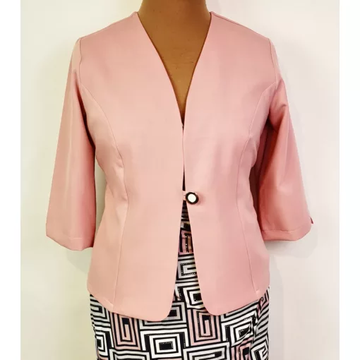 Mályva színű, 3/4-es ujjú, egy gombos  blézer L-3XL
