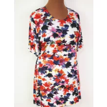 Színes mintás, kellemes, rugalmas, pamutos anyagú tunika L-3XL