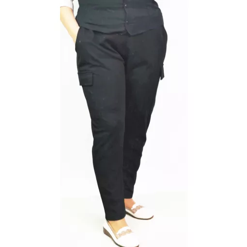 Oldalt zsebes, selymes, rugalmas anyagú nadrág 2XL/4XL