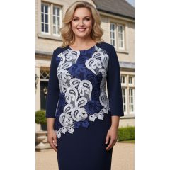 Bézs-ezüstszürke színű csipkerátétes ruha 46-54