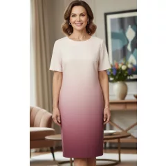 Rózsaszín alapszínű, színátmenetes, alkalmi ruha 42-52