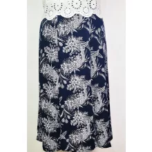 Gumis derekú, 6 cikkes, sötétkék alapszínen, fehér színű mintás szoknya 3XL/5XL